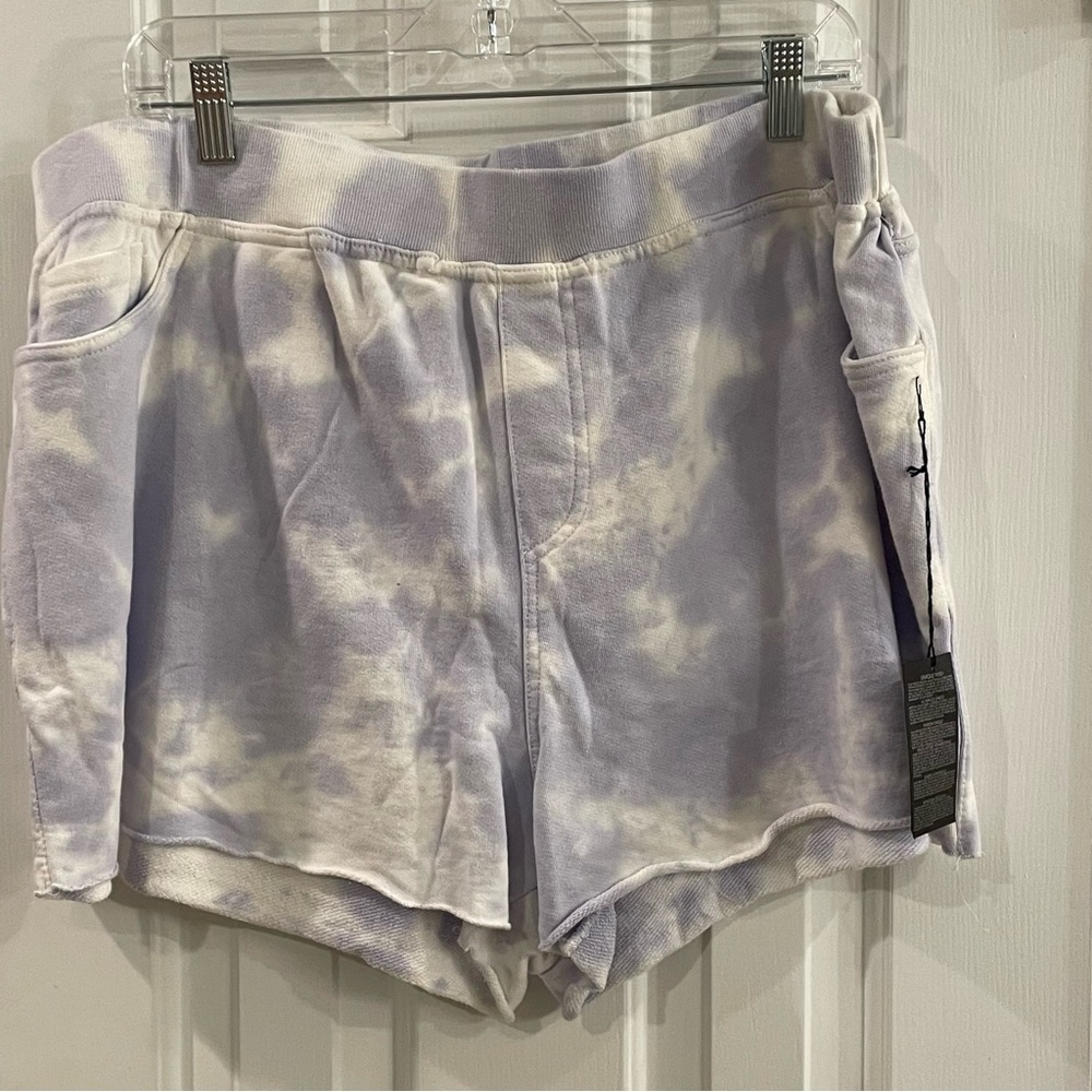 Forever 21+ Plus Size Tie Dye Sweats Short Lavender/White - 3X